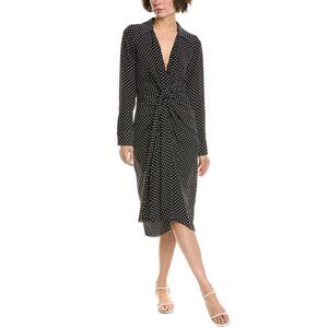 Michael Kors Collection Womens  Gathered Silk Dress, Black
